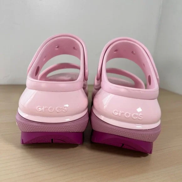 Crocs Mega Crush Sandal Women Size 8 Pink Platform Two Strap 207989-6SW - Picture 5 of 9